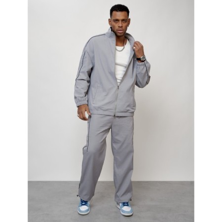 Male tracksuit, size 56, gray color-11