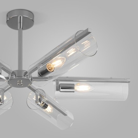 Ceiling Lamp EUROSVET TROMPETA 70144/6, E14, 6x60W, 740x740x310 mm, chromium color-1