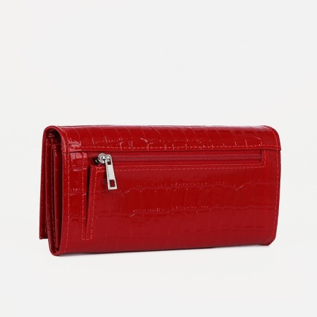 Women's wallet on the button, red color-1
