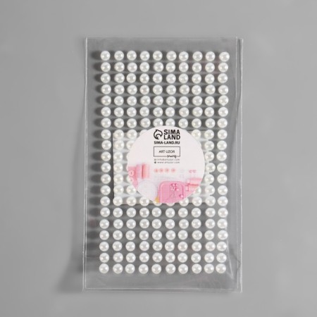 Pearls self -adhesive, d = 4 mm, 200 pcs on the sheet on the sheet, white color-6