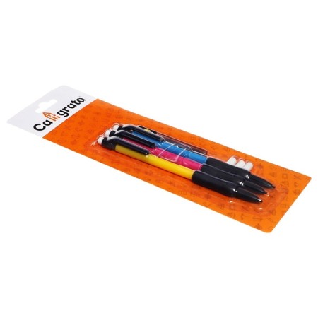 A set of automatic pencils 0.5 mm 3 pieces+stamps 0.5mm+3 pcs., Eraser-12
