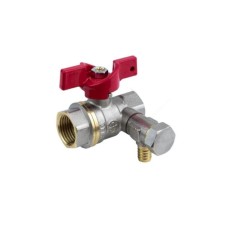 Кран шаровой Aquasfera 1013-01, 1/2", PN 40, внутренняя резьба, со спускником, бабочка