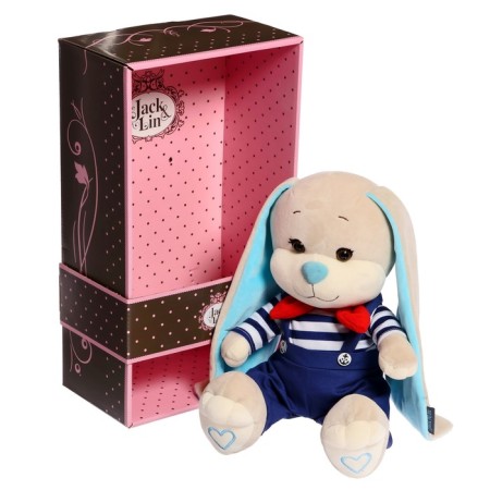 Soft toy "Bunny Jacques", sailor in overalls, 25 cm-4