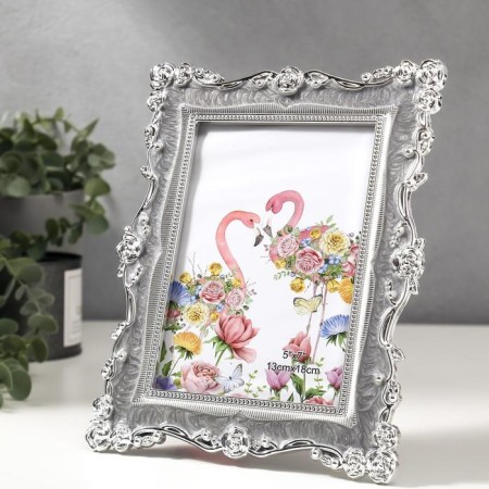 Photo frame 13x18 cm "Roses and enamel" gray 24x18.5 cm-1