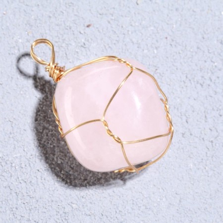 Kvartz pink keychain, in wire-1