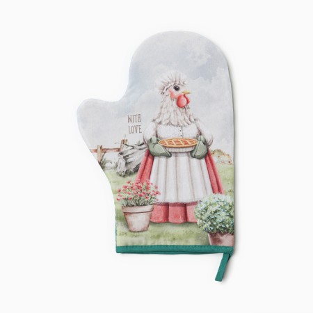Set of kitchen shade "Kurochka": mittens 20x28 cm, severity 17x17 cm, 35% cotton, 65% p/e-1