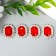 Decor for creativity Metal "Medallion octagonal" red crystal rhinestones 2x1.5 cm