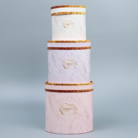 Set of hats 3 in 1, gift packaging, “marble”, 13 x 13 - 18 x 18 cm-1