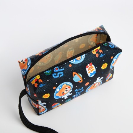 Cosmetic bag with lightning, black color-2
