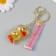 A keychain plastic with a carbine, a strap "Diplon with sparkles" 3.3x3.7x5 cm
