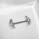 Piercing for the chest "Molecules", white color in silver