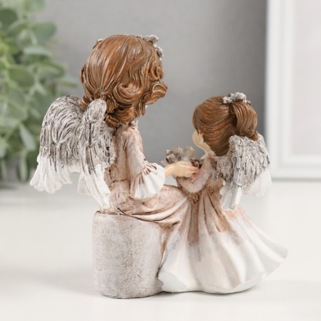 Souvenir Polystone "Mom-Angel with daughter" 11.5x7x12 cm-2