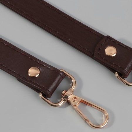 Handle for a bag, with carbines, 60 ± 1 cm × 2 cm, dark brown color-2