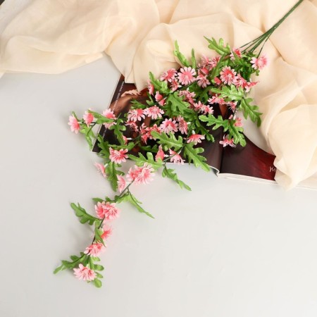 Artificial flowers "Kerria" 4x65 cm, pink