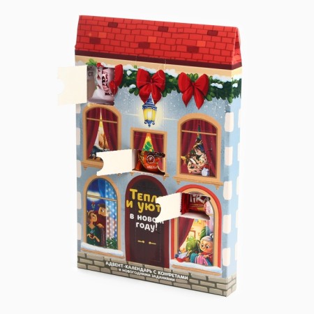Advent Calendar New Year's "warmth and comfort", sweets 12 pcs-4