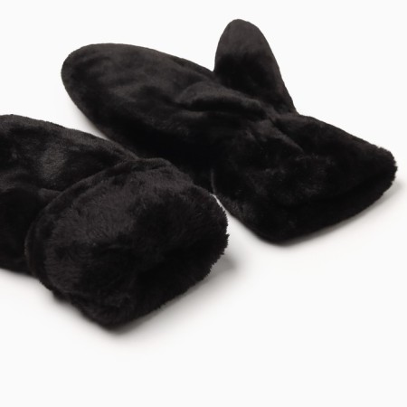 Women's mittens minku, black color, 26 cm-2