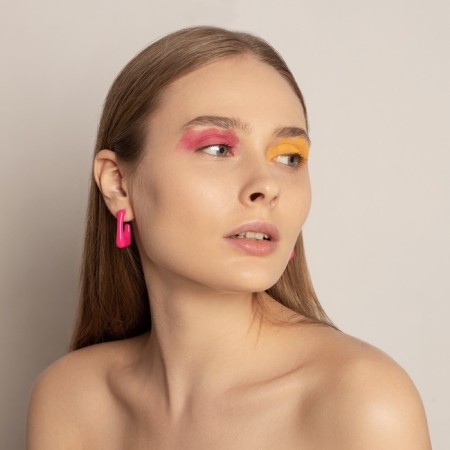 Acryl Earrings "Trend" frame, color bright raspberry-2
