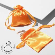 Satin gift bag, 10 × 12 cm, color bright gold