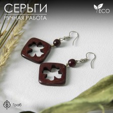 Handmade earrings, wooden 