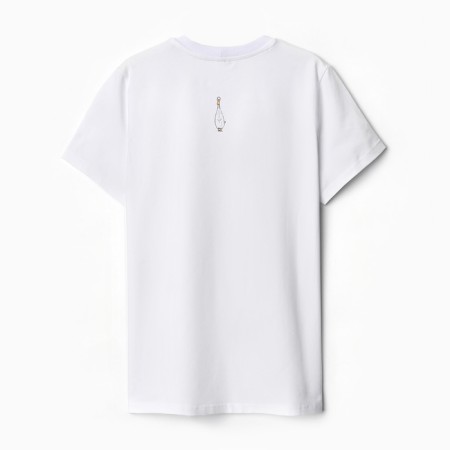 Women's T-shirt Minaku: Exclusive Print Goose Color White, Rr. 50-7
