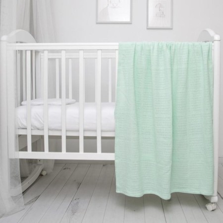 Knitted blanket, size 90x118 cm, mint color-1