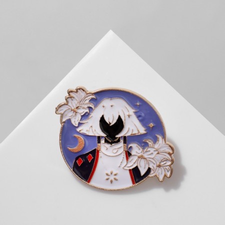 Icon "Japan" Girl with a square, colored in gold-2