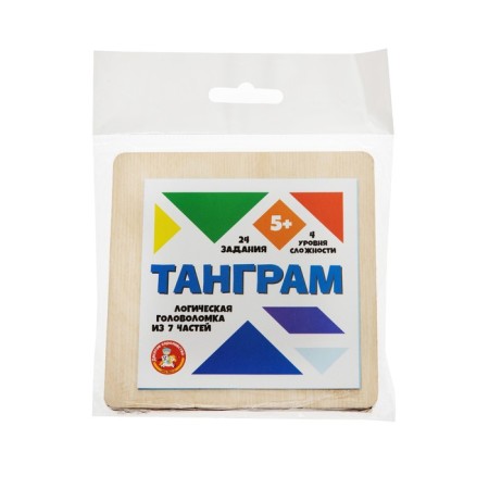 The game of the puzzle is wooden "Tangram", color, small