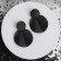 Earrings Metal "lady" waves, black color