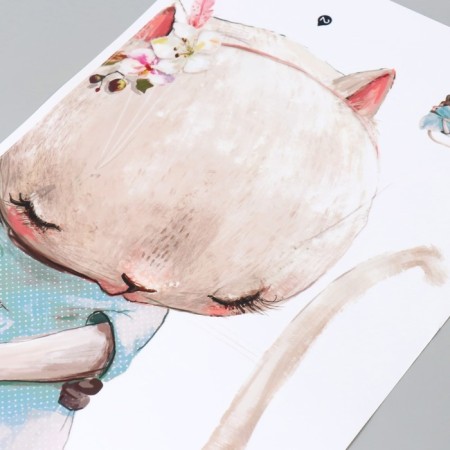 Stick plastic Interior color "Collish cats - date" Set 2 sheets 30x60 cm-2