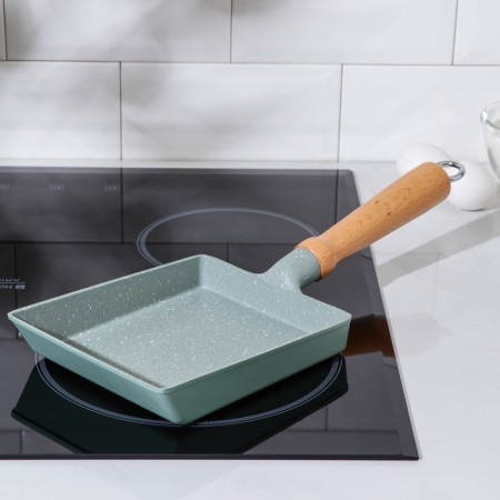 Omlet pan, 19 × 15 cm, with a wooden handle, anti -stick coating, induction-3