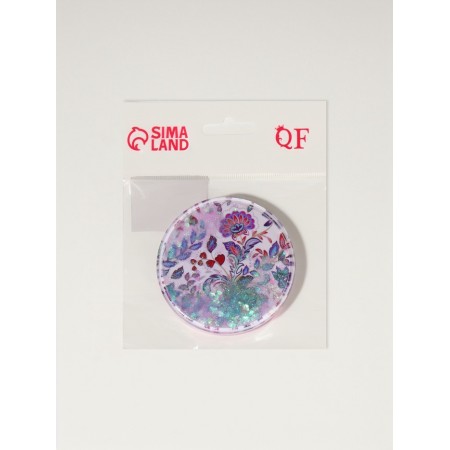 Folding “Flowers” ​​mirror, D = 7.2 cm, with an increase, lilac/purple color-5