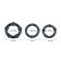 Erection rings, gel silicone, soft, set 3 pcs, black