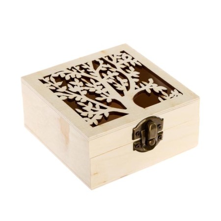 Casket wood for painting "Tree" 4.7x9.8x9.8 cm-5