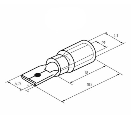 Terminal insulated RPI-P 1.5- (4.8)/RPIP 1.25-5 plug 4.8 mm 0.5-1.5 mm² red rexant-2
