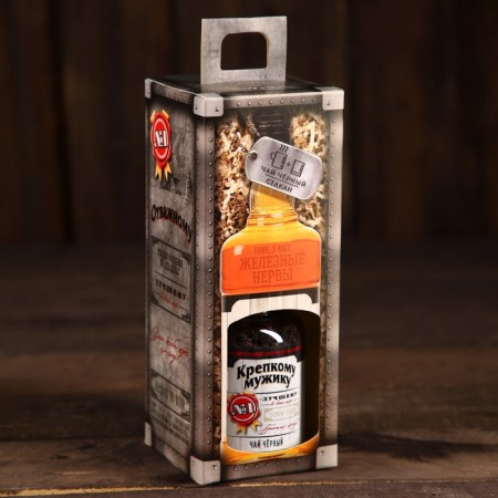 Gift set “Brave man”, black tea 50 g, glass 250 ml. (18+)-4