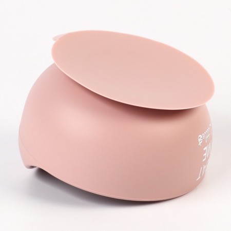 Baby plate on a suction cup and cutting devices M&B, dusty rose, shade mix-9