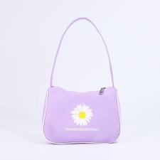 Youth bag with zipper, purple color
