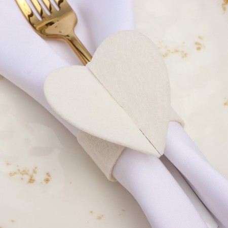The set is decorative. rings for napkins "hearts" 2 pcs, d = 5 cm, 100% p/e, felt-1