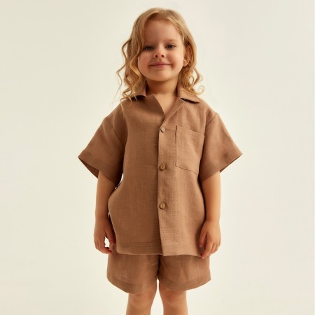 DECHIPE HOME HOME (shirt and shorts) SL Home P 32 (110-116), Coffee-4