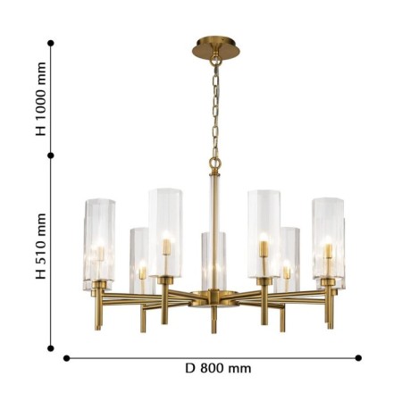Suspension chandelier GraCilis 800 mm, G9-2
