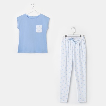 Pajama female kaftan "stars" pants, T -shirt, p. 40-42-6