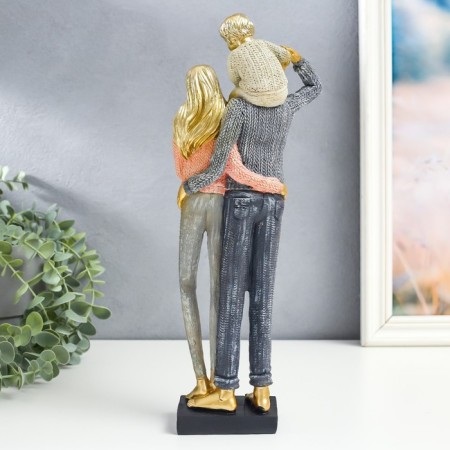 Souvenir Polystone "Family - dad, mom and child, in sweaters" 13x6x32.5 cm-2
