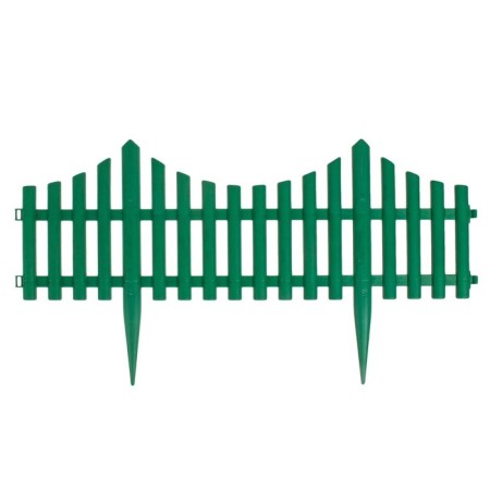 Decorative fence, 30 × 300 cm, 5 sections, plastic, green, Greengo-7
