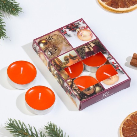Set of tea candles aromatic, 6 pcs, tangerine