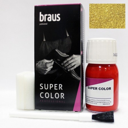 Braus Super Color shoe dye, for skin, gold, 25 ml