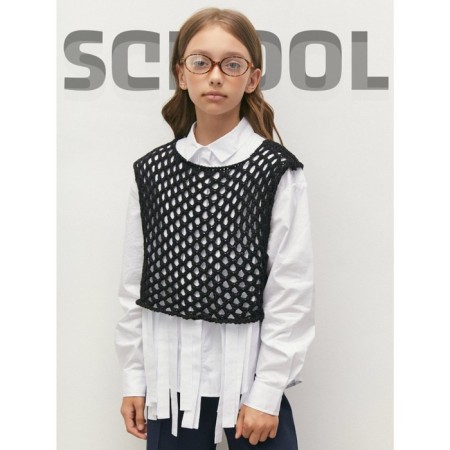 Knitted children's vests Amarobaby Mesh, height 140 cm, black color