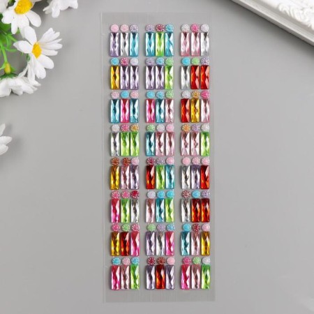 Stick plastic rhinestones "Rectangular crystals" mix 21.5x7 cm-5