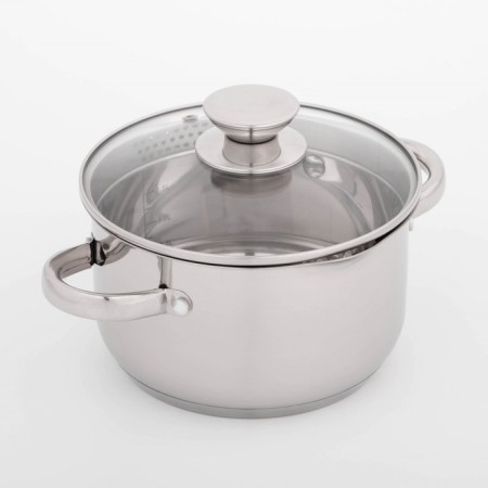 Magistro tefida stainless steel pan, 2.5 l, lid-durtered, plum nose, capsule, induction