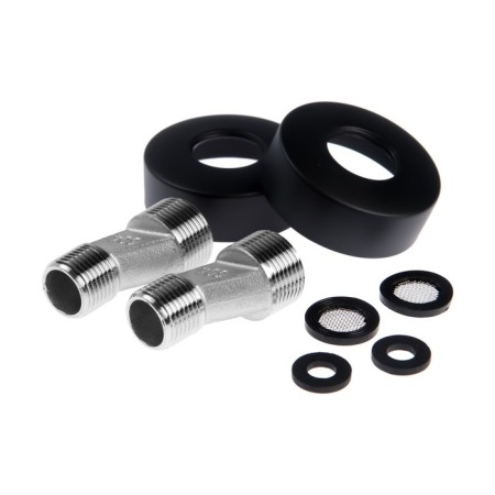 ACCOONA A63207F bath mixer, single -leaf, pour 158 mm, shower set, black-6