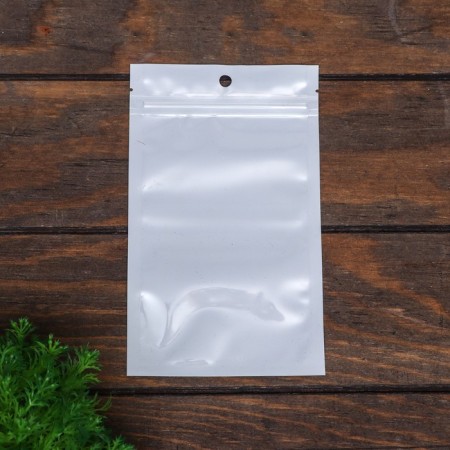 Pack Zip-Lock PP, White, with a continuous window, flat, euro-slopes 12 x 20 cm